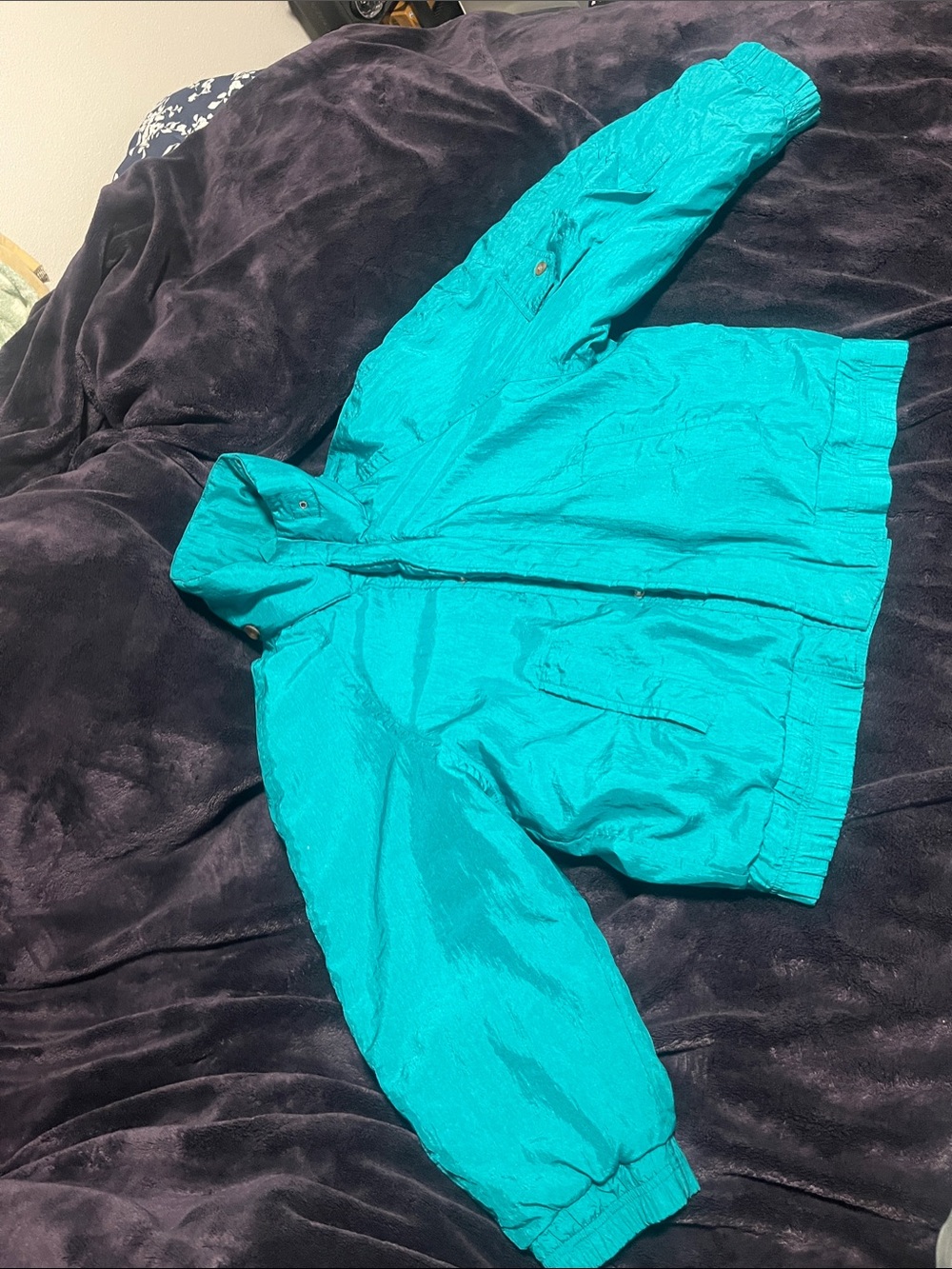 Andy  Johns Teal Windbreaker Jacket size M